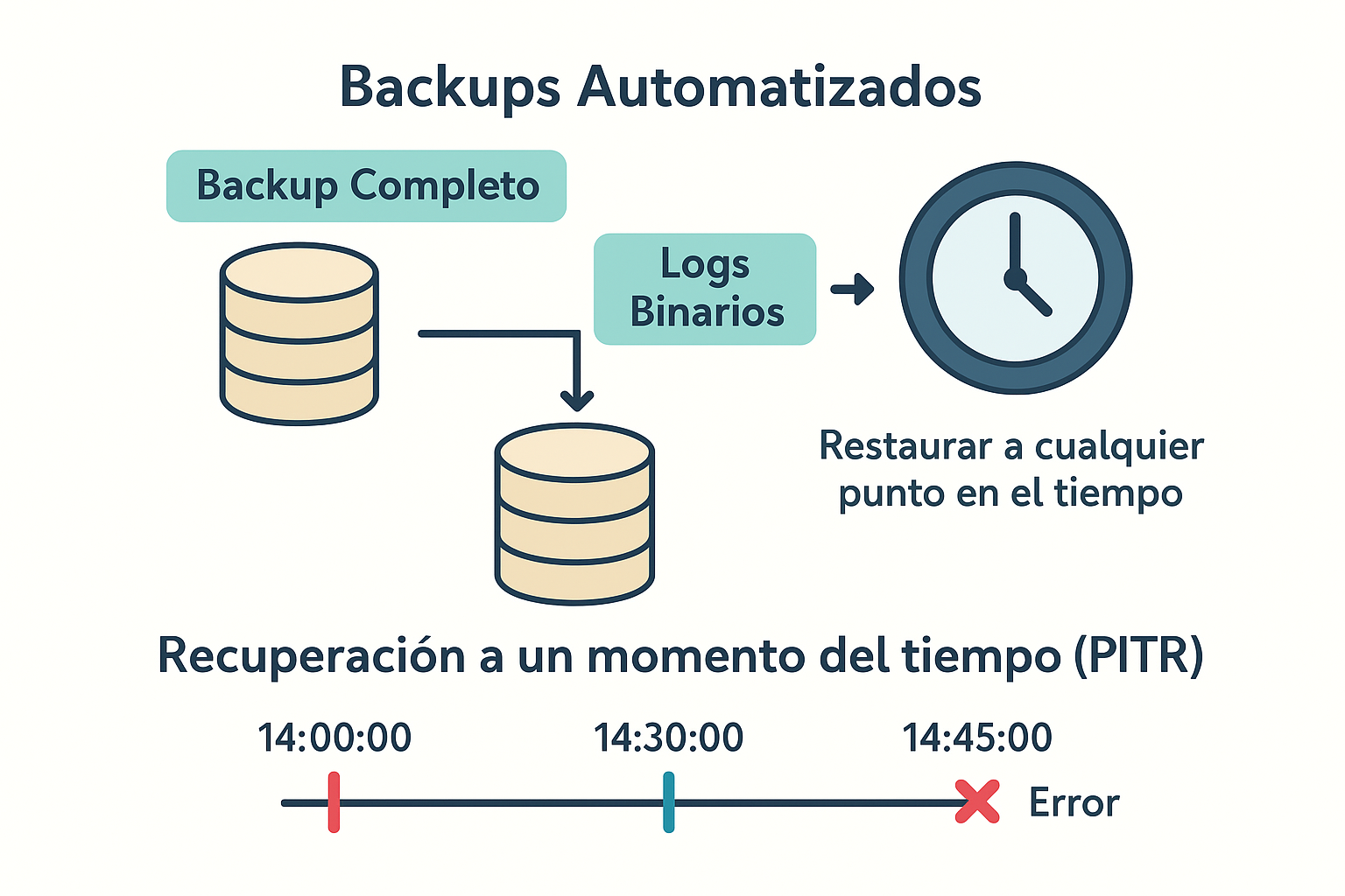 Automated Backups - Infographic explaining PITR