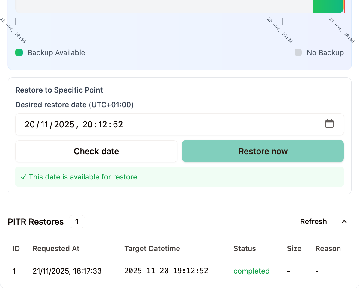 Restaurado satisfactoriamente